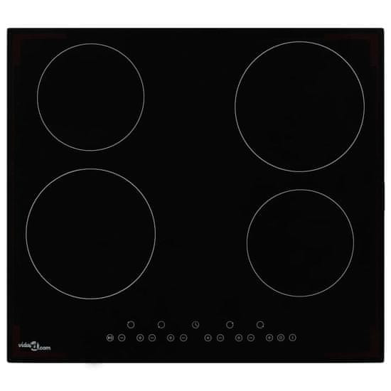 Vidaxl Keramična kuhalna plošča s 4 gorilniki na dotik 6000 W