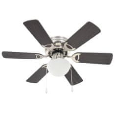 Vidaxl Dekorativni stropni ventilator s svetilko 82 cm temno rjav