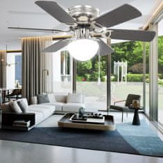 Vidaxl Dekorativni stropni ventilator s svetilko 82 cm temno rjav