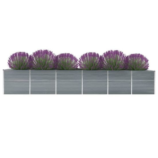 Vidaxl Visoka greda pocinkano jeklo 480x80x77 cm siva