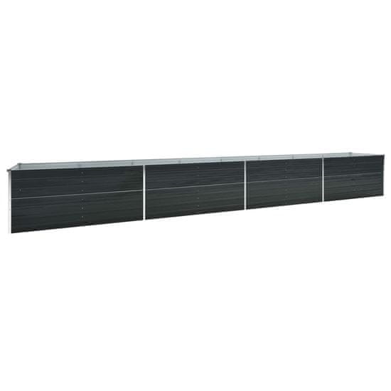 Vidaxl Vrtna visoka greda pocinkano jeklo 600x80x77 cm antracitna
