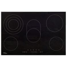 Greatstore Keramična kuhalna plošča s 5 gorilniki na dotik 90 cm 8500 W