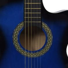 shumee Akustična kitara z izenačevalnikom in 6 strunami modra