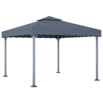 Vidaxl Paviljon 300x300 cm antraciten aluminij