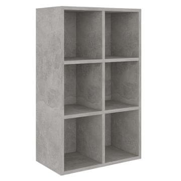 Vidaxl Knjižna omara/komoda betonsko siva 66x30x98 cm iverna plošča