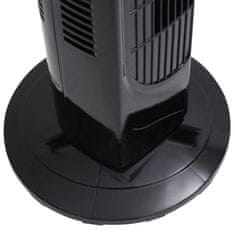 Greatstore Stoječi ventilator z daljincem in časovnikom Φ 24x80 cm črn