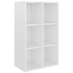 Vidaxl Knjižna omara/komoda visok sijaj bela 66x30x97,8 cm iverna pl.