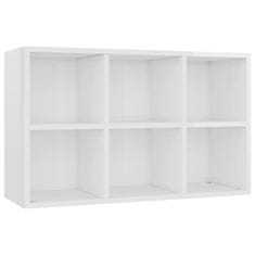 Vidaxl Knjižna omara/komoda visok sijaj bela 66x30x97,8 cm iverna pl.