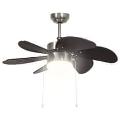 Greatstore Stropni ventilator z lučjo 76 cm temno rjav