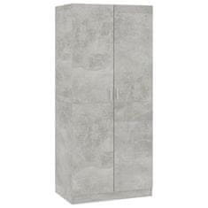 Greatstore Garderobna omara betonsko siva 80x52x180 cm iverna plošča