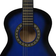 Greatstore Klasična kitara za začetnike in otroke modra 1/2 34"