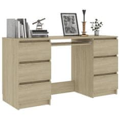 Vidaxl Pisalna miza sonoma hrast 140x50x77 cm iverna plošča