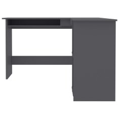 Vidaxl Kotna miza L-oblike siva 120x140x75 cm iverna plošča