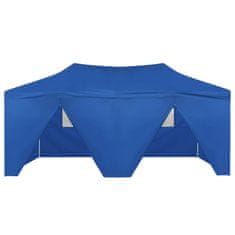 Greatstore Profesionalni zložljivi šotor za zabavo s 4 stranicami 3 x 6 m jekleni modri