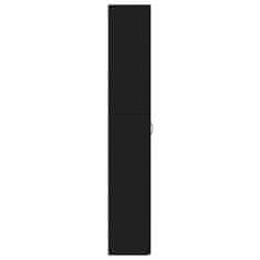 Greatstore Pisarniška omara črna 60x32x190 cm iverna plošča