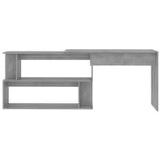 Vidaxl Kotna pisalna miza betonsko siva 200x50x76 cm iverna plošča