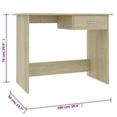 Vidaxl Pisalna miza sonoma hrast 100x50x76 cm iverna plošča