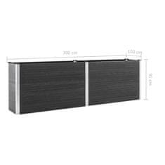 Vidaxl Visoka greda 300x100x91 cm WPC siva