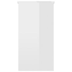 Vidaxl Pisalna miza visok sijaj bela 80x40x75 cm iverna plošča