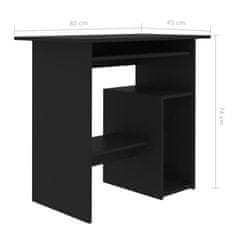 Vidaxl Pisalna miza črna 80x45x74 cm iverna plošča