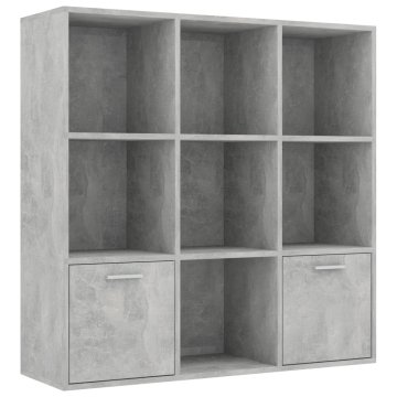Vidaxl Knjižna omara betonsko siva 98x30x98 cm iverna plošča