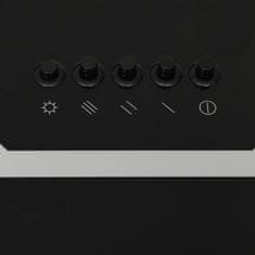 Vidaxl Kuhinjska napa 90 cm jeklo in kaljeno steklo črna
