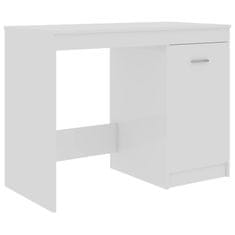 Vidaxl Pisalna miza visok sijaj bela 100x50x76 cm iverna plošča