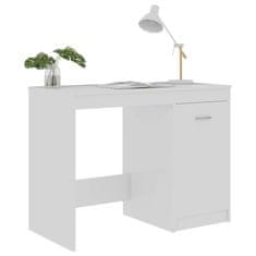 Vidaxl Pisalna miza visok sijaj bela 100x50x76 cm iverna plošča