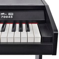 shumee Digitalni klavir s pedali melamin 88 tipk črni