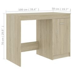 Vidaxl Pisalna miza sonoma hrast 100x50x76 cm iverna plošča