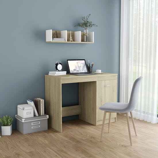 Vidaxl Pisalna miza sonoma hrast 100x50x76 cm iverna plošča