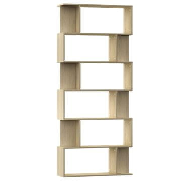 Vidaxl Knjižna omara/paravan sonoma hrast 80x24x192 cm iverna plošča