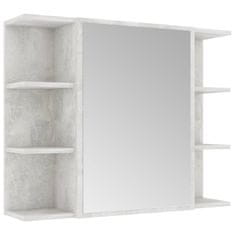 shumee Kopalniška omarica z ogledalom betonsko siva 80x20,5x64 cm