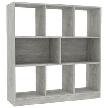 Vidaxl Knjižna omara betonsko siva 97,5x29,5x100 cm iverna plošča