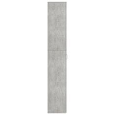 Vidaxl Pisarniška omara betonsko siva 60x32x190 cm iverna plošča