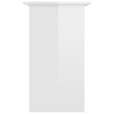 Vidaxl Pisalna miza visok sijaj bela 80x45x74 cm iverna plošča