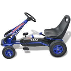 Greatstore Gokart na Pedale z Nastavljivim Sedežem Modre Barve