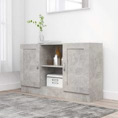 Vidaxl Komoda betonsko siva 120x30,5x70 cm iverna plošča