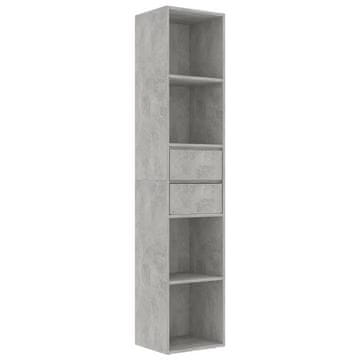 Vidaxl Knjižna omara betonsko siva 36x30x171 cm iverna plošča