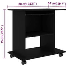 Vidaxl Računalniška miza črna 80x50x75 cm iverna plošča