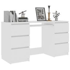 Vidaxl Pisalna miza bela 140x50x77 cm iverna plošča