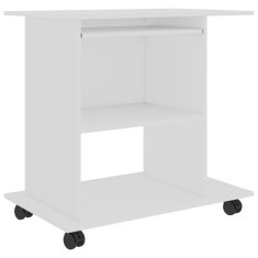 Vidaxl Računalniška miza bela 80x50x75 cm iverna plošča
