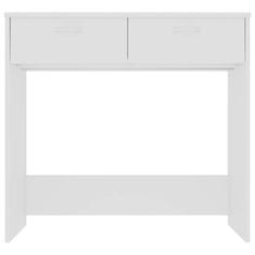 Vidaxl Pisalna miza bela 80x40x75 cm iverna plošča
