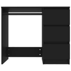 Vidaxl Pisalna miza črna 90x45x76 cm iverna plošča
