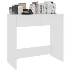 Vidaxl Pisalna miza bela 80x40x75 cm iverna plošča
