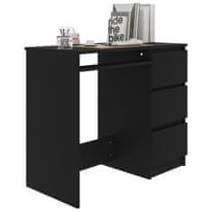 Vidaxl Pisalna miza črna 90x45x76 cm iverna plošča