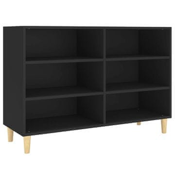Vidaxl Komoda črna 103,5x35x70 cm inženirski les
