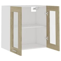 Vidaxl Viseča steklena omarica sonoma hrast 60x31x60 cm iverna plošča