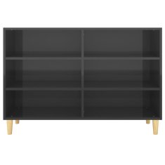 Vidaxl Komoda visok sijaj črna 103,5x35x70 cm iverna plošča