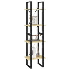 Vidaxl Knjižna omara 4-nadstropna 40x30x140 cm trdna borovina